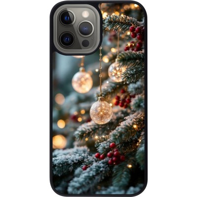 iPhone 12 Pro Max Case Hülle - Silikon schwarz Christmas 25 Xmas Decorated Tree