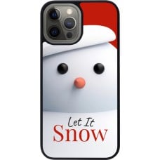 Coque iPhone 12 Pro Max - Silicone rigide noir Christmas 25 Xmas Snowman