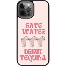 Coque iPhone 12 Pro Max - Silicone rigide noir Cocktail Save Water Drink Tequila