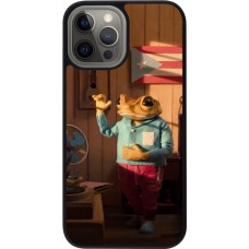 iPhone 12 Pro Max Case Hülle - Silikon schwarz Dancing frog DTMF