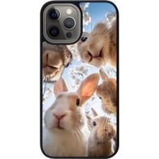 iPhone 12 Pro Max Case Hülle - Silikon schwarz Easter 2026 Rabbits