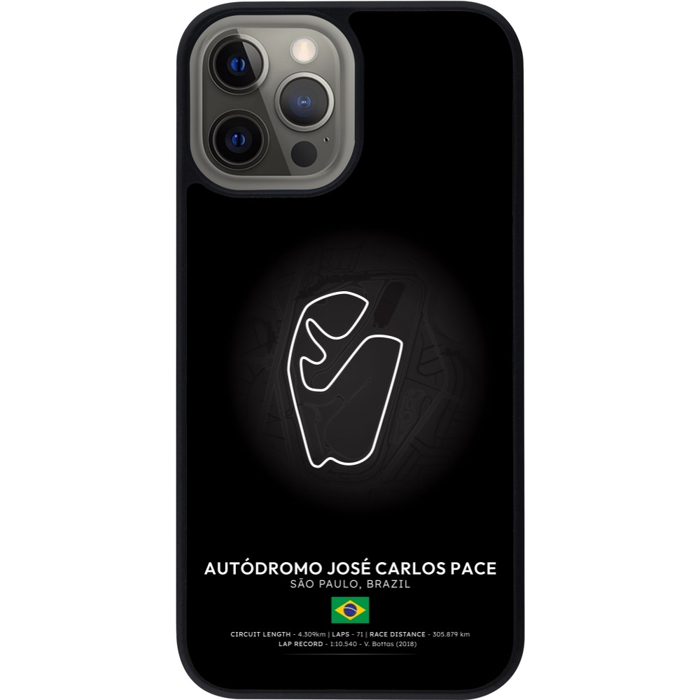 iPhone 12 Pro Max Case Hülle - Silikon schwarz F1 Track 2025 Brazil