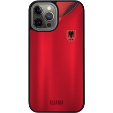 iPhone 12 Pro Max Case Hülle - Silikon schwarz Albanien personalisierbares Fussballtrikot