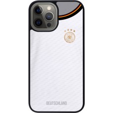 Coque iPhone 12 Pro Max - Silicone rigide noir Maillot de football Allemagne 2022 personnalisable