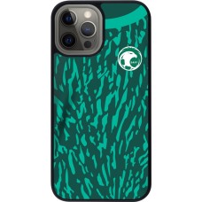 Coque iPhone 12 Pro Max - Silicone rigide noir Maillot de football Arabie saoudite 2022 personnalisable