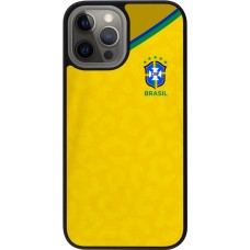 iPhone 12 Pro Max Case Hülle - Silikon schwarz Brasilien 2022 personalisierbares Fußballtrikot