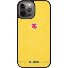 Coque iPhone 12 Pro Max - Silicone rigide noir Maillot de football Colombie 2026 personnalisable
