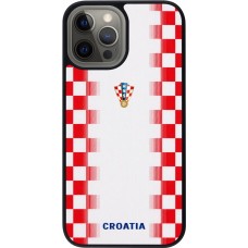 iPhone 12 Pro Max Case Hülle - Silikon schwarz Kroatien 2026 personalisierbares Fussballtrikot