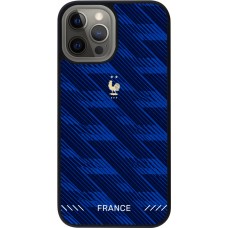 Coque iPhone 12 Pro Max - Silicone rigide noir Maillot de football France 2026 personnalisable