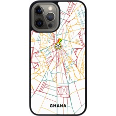 Coque iPhone 12 Pro Max - Silicone rigide noir Maillot de football Ghana 2026 personnalisable