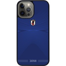 Coque iPhone 12 Pro Max - Silicone rigide noir Maillot de football Japon 2026 personnalisable