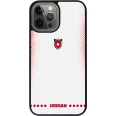 iPhone 12 Pro Max Case Hülle - Silikon schwarz Jordanien 2026 personalisierbares Fussballtrikot