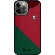 iPhone 12 Pro Max Case Hülle - Silikon schwarz Fussballtrikot Portugal2022