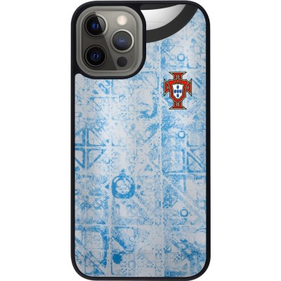 iPhone 12 Pro Max Case Hülle - Silikon schwarz Portugal Away personalisierbares Fussballtrikot