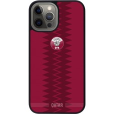 iPhone 12 Pro Max Case Hülle - Silikon schwarz Qatar 2026 personalisierbares Fussballtrikot