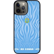 Coque iPhone 12 Pro Max - Silicone rigide noir Maillot de football RD Congo 2026 personnalisable