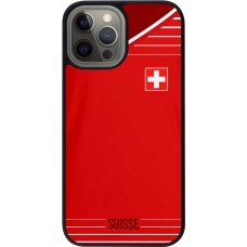 Coque iPhone 12 Pro Max - Silicone rigide noir Football shirt Switzerland 2022