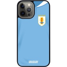 iPhone 12 Pro Max Case Hülle - Silikon schwarz Uruguay 2022 personalisierbares Fussballtrikot