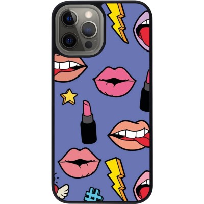 iPhone 12 Pro Max Case Hülle - Silikon schwarz Lips and lipgloss