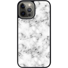 Coque iPhone 12 Pro Max - Silicone rigide noir Marble 01