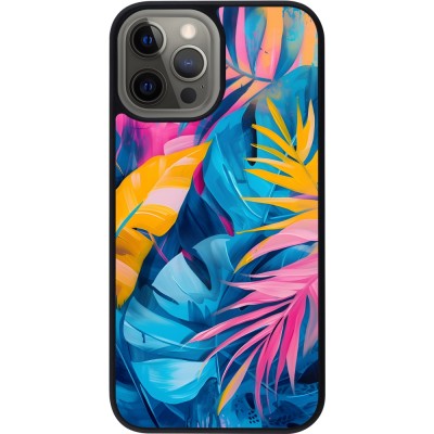 iPhone 12 Pro Max Case Hülle - Silikon schwarz Palms Blue
