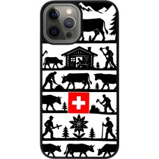 Coque iPhone 12 Pro Max - Silicone rigide noir Poya Suisse 1
