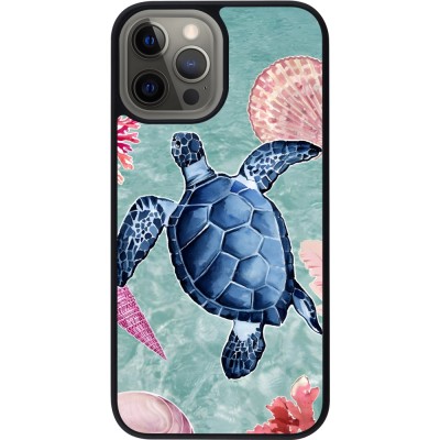 Coque iPhone 12 Pro Max - Silicone rigide noir Preppy Turtle