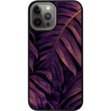 Coque iPhone 12 Pro Max - Silicone rigide noir Purple Light Leaves