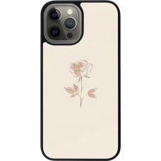 Coque iPhone 12 Pro Max - Silicone rigide noir Sable Rose Minimaliste
