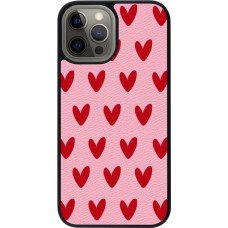Coque iPhone 12 Pro Max - Silicone rigide noir Saint Valentines Day 26 Pattern heart