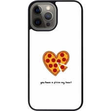 Coque iPhone 12 Pro Max - Silicone rigide noir Saint Valentines Day 26 You have my pizza heart