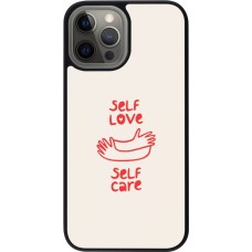 Coque iPhone 12 Pro Max - Silicone rigide noir Saint Valentines Day 26 Self love self care