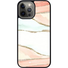 Coque iPhone 12 Pro Max - Silicone rigide noir Shimmering Orange