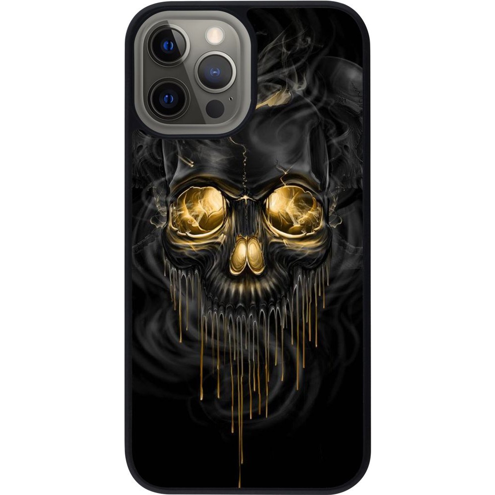 Coque iPhone 12 Pro Max - Silicone rigide noir Skull 02