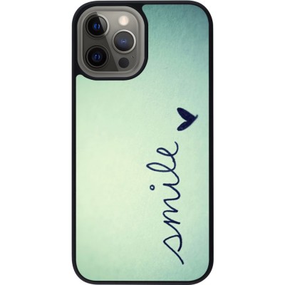 Coque iPhone 12 Pro Max - Silicone rigide noir Smile
