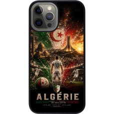 Coque iPhone 12 Pro Max - Silicone rigide noir Football Algérie splash 2026