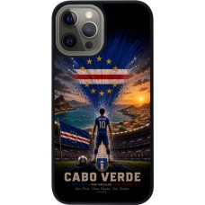 Coque iPhone 12 Pro Max - Silicone rigide noir Football Cap-Vert splash 2026
