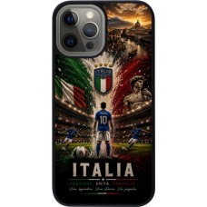 iPhone 12 Pro Max Case Hülle - Silikon schwarz Fussball Italien splash 2026