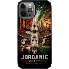 Coque iPhone 12 Pro Max - Silicone rigide noir Football Jordanie splash 2026