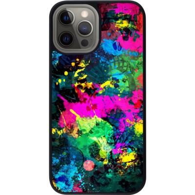 Hülle iPhone 12 Pro Max - Silikon schwarz splash paint