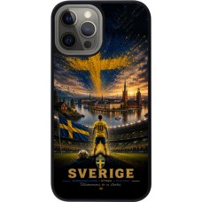 Coque iPhone 12 Pro Max - Silicone rigide noir Football Suède splash 2026
