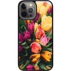 iPhone 12 Pro Max Case Hülle - Silikon schwarz Bouquet of tulips Spring 2026