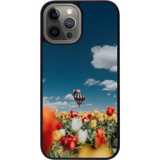Coque iPhone 12 Pro Max - Silicone rigide noir Hot air balloon Spring 2026