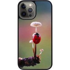 iPhone 12 Pro Max Case Hülle - Silikon schwarz Ladybird on a mushroom Spring 2026