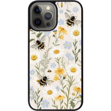 iPhone 12 Pro Max Case Hülle - Silikon schwarz Pattern bees Spring 2026