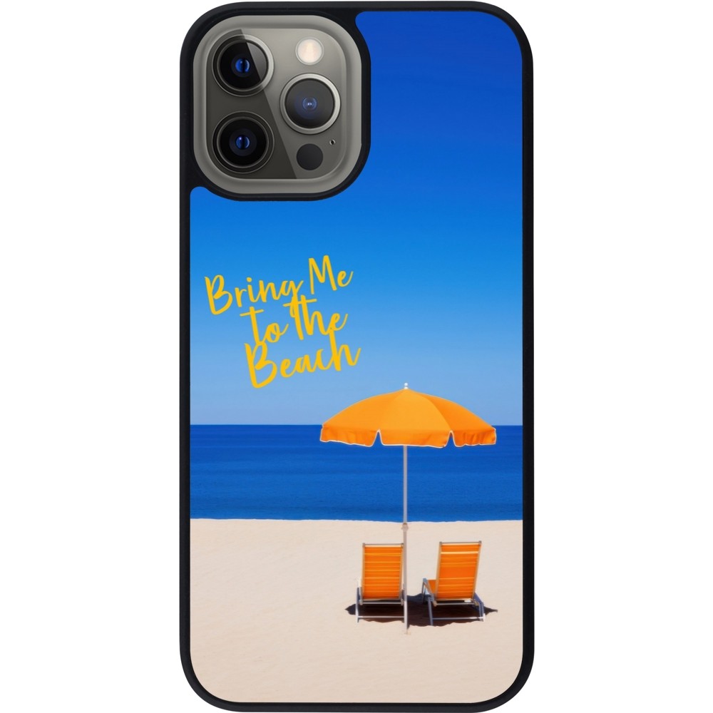 Coque iPhone 12 Pro Max - Silicone rigide noir Summer 2025 Bring me to the beach