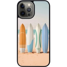 Coque iPhone 12 Pro Max - Silicone rigide noir Summer surfboard 2025