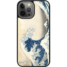 Coque iPhone 12 Pro Max - Silicone rigide noir Tableau art - La Grande Vague de Kanagawa - Hokusai