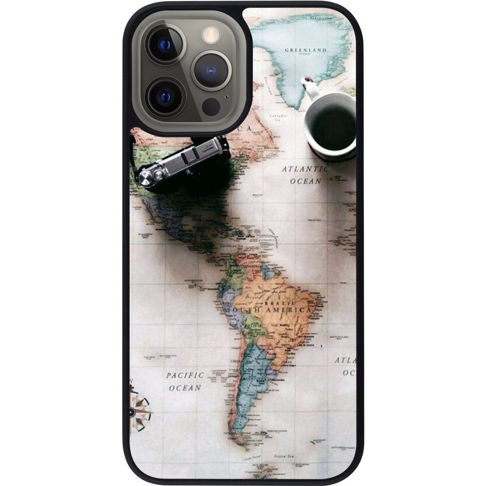 Coque iPhone 12 Pro Max - Silicone rigide noir Travel 01