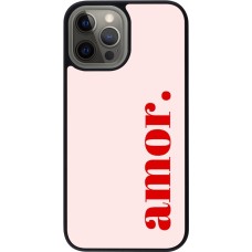 iPhone 12 Pro Max Case Hülle - Silikon schwarz Valentine 2024 amor